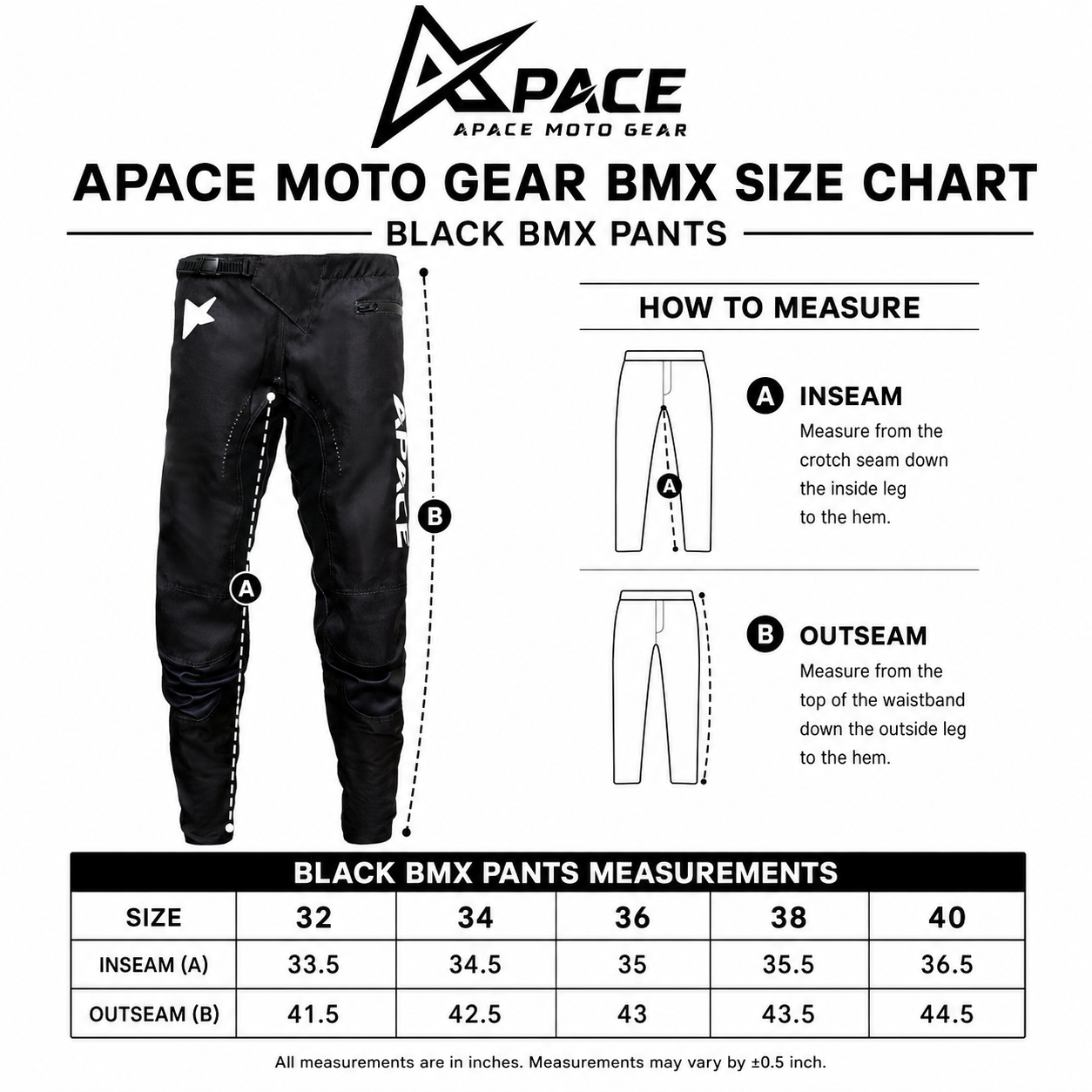 Apace BMX Pants Black