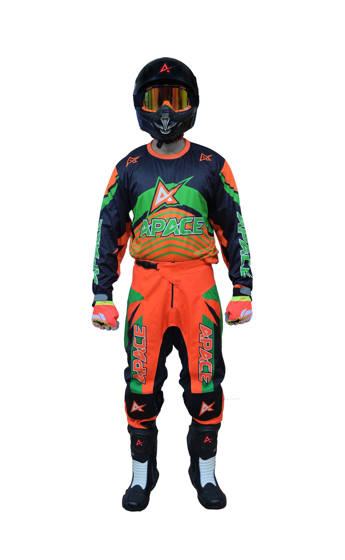 Apace Orange Captain Apex Pro Motocross/Enduro Set