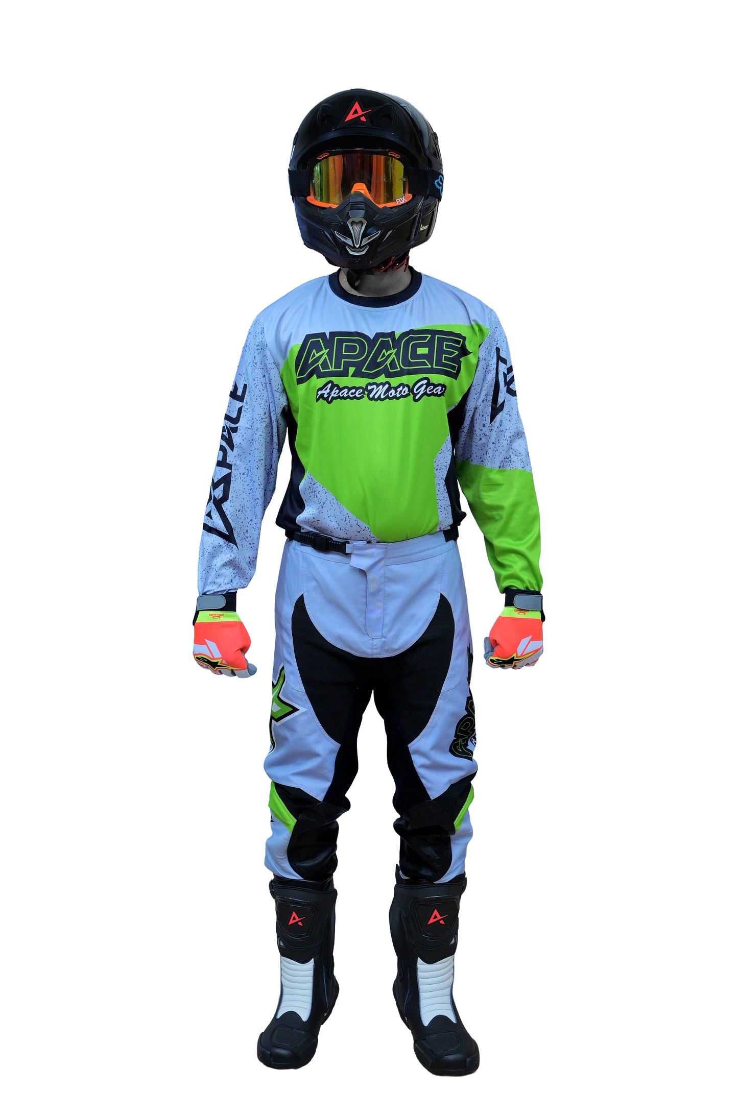 Apace Gray Green Phantom Motocross/Enduro Set