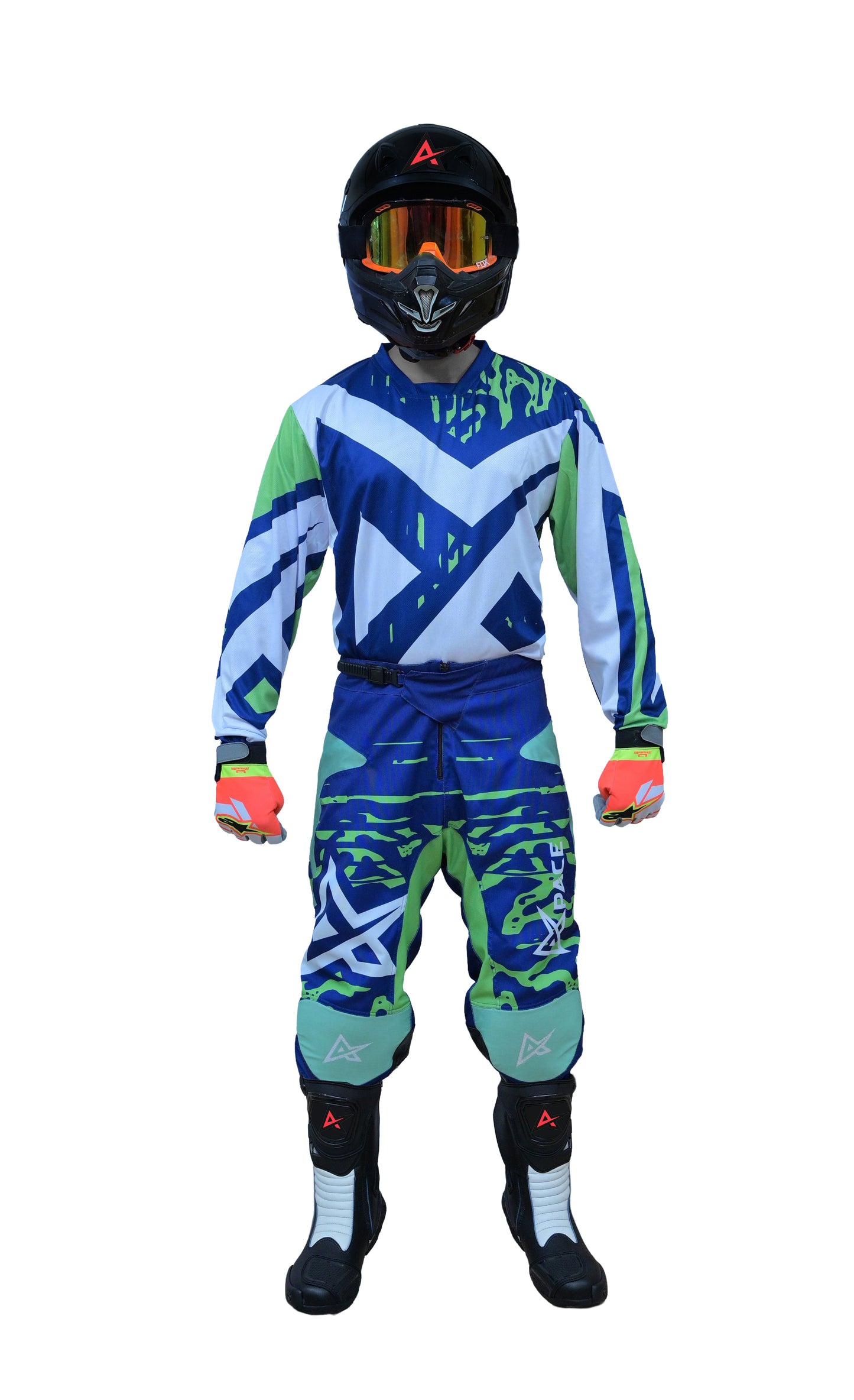Apace GB Green Fire Apex Pro Motocross/Enduro Set