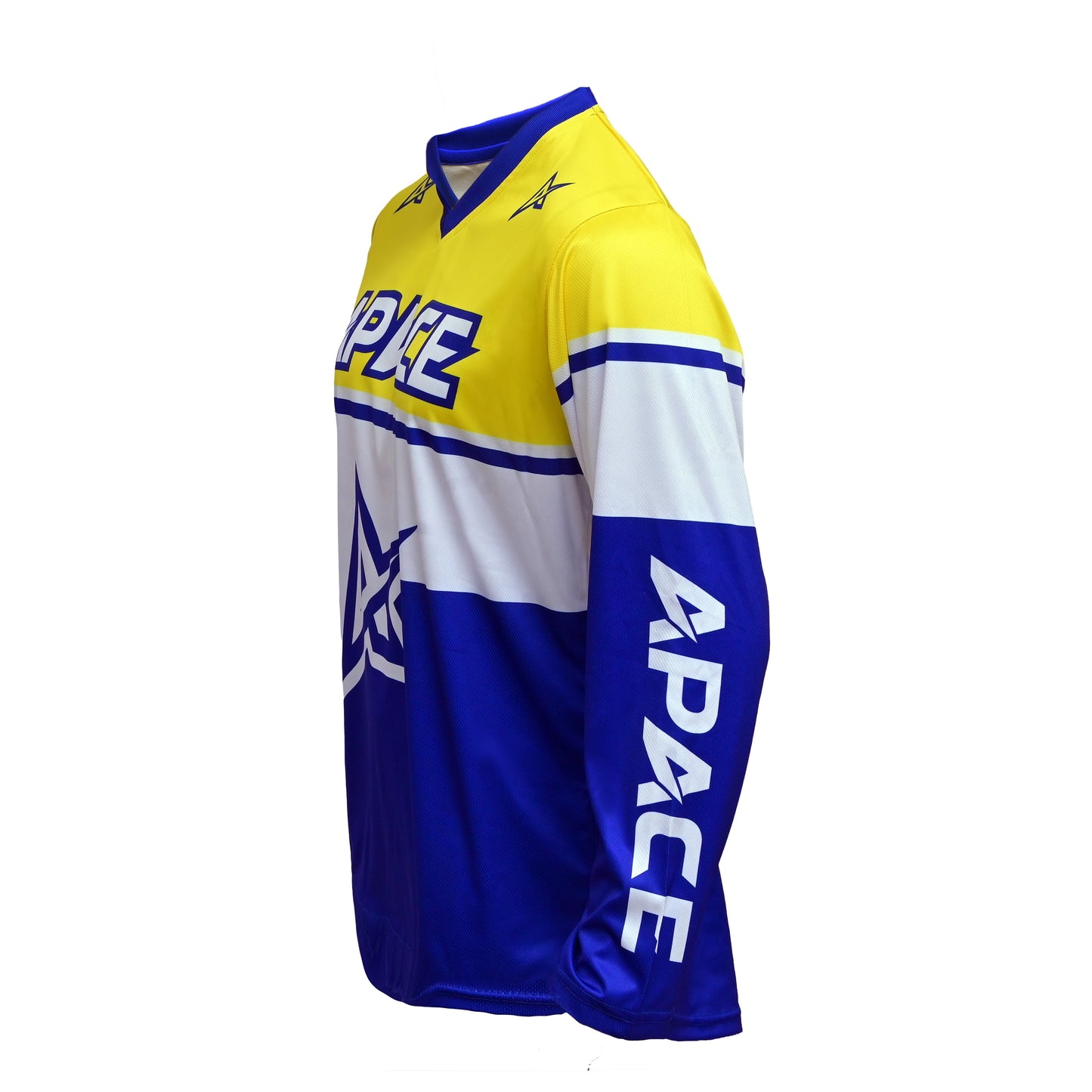 Motocross Jersey Yellow Blue APACE  V Neck